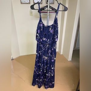 Purple floral jumpsuit